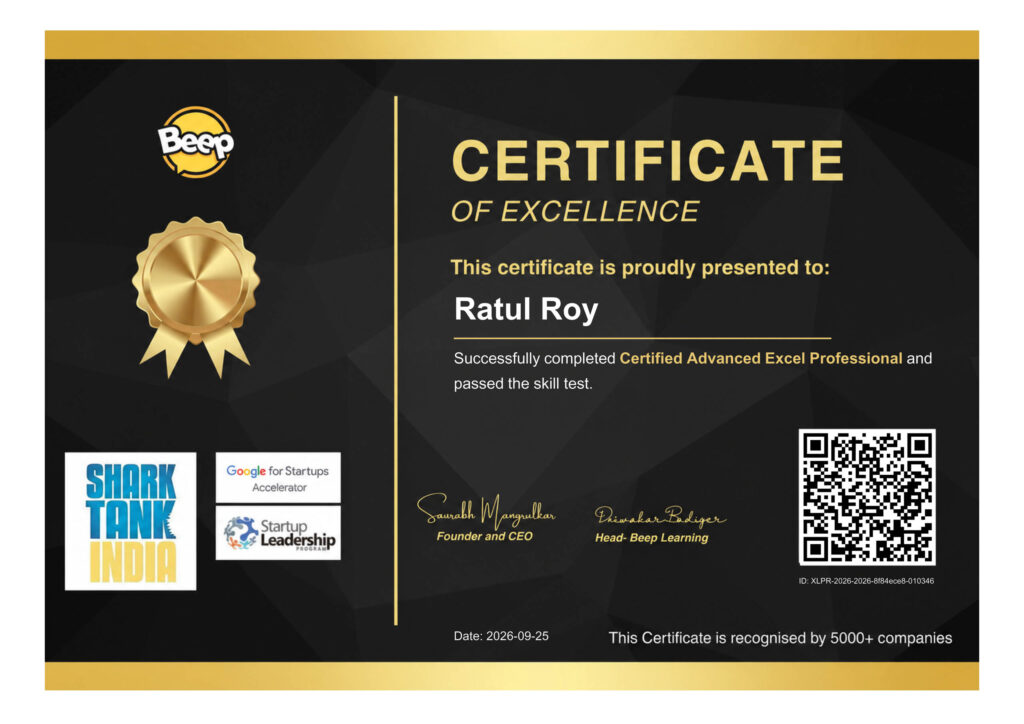 Advance Excel Professional Course