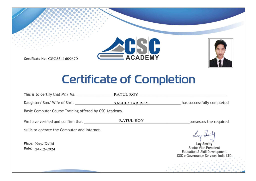 BCCC certificate